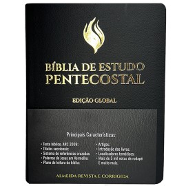Biblia De Estudo Pentecostal Grande Preta Edi��o Global