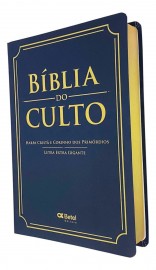 Bblia do Culto Letra Gigante Com Harpa Media azul