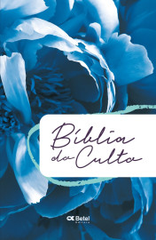 B�blia Do Culto Gigante Floral Azul Capa Flex�vel