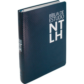 B�blia de Estudo NTLH - Tamanho Port�til Luxo Azul