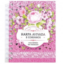 Harpa e Corinhos Mdio Letra Gigante Floral Rosa Espiral