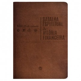 B�blia de Estudo Batalha Espiritual e Vit�ria Financeira ARC Luxo Marrom