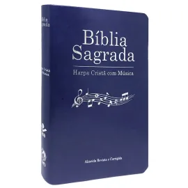 B�blia Sagrada RC com Harpa Crist� com M�sica Azul