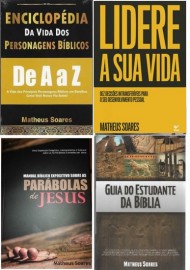 Kit de 4 livros Matheus Soares - Personagens, Manual das Par�bolas,  Guia do Estudo da B�blias e Lidere Sua Vida