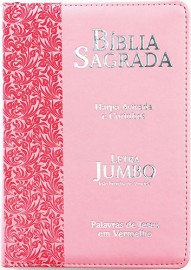B�blia Letra Jumbo PU Z�per Rosa