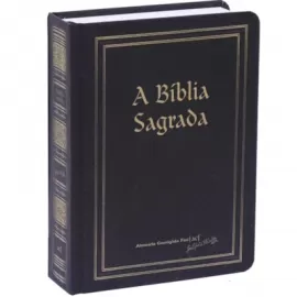 B�blia Media Vintage Preta CF Letra Gigante Capa Dura