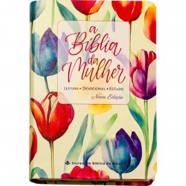 B�blia da Mulher - Nova Edi��o NAA - Tamanho Meido Tulipa Amore Llaranja
