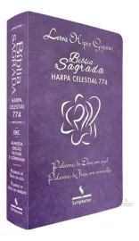 B�blia com Harpa 774  Letra Hipergigante Luxo Lilas Palavras de Jesus Em vermelho