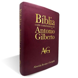 B�blia com Coment�rios de Ant�nio Gilberto Grande Luxo Vinho