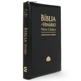 B�blia e Hin�rio Novo C�ntico Letra Gigante c. z�per preta