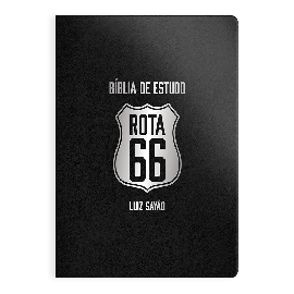 B�blia de Estudo Rota 66 com Luiz Say�o Capa Luxo Preta