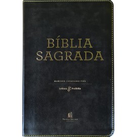 B�blia Sagrada ACF Leitura Perfeita Couro Soft Preto Luxo