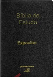 Biblia De Estudo Expositor Preto Luxo couro Leg�timo