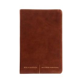 B�blia NVI Slim Letra Normal  Capa Luxo Marrom