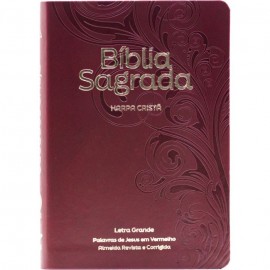 B�blia Grande Harpa Crist� Luxo Letra Grande Vinho