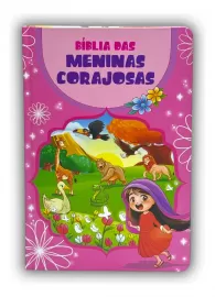 B�blia das Meninas Corajosas  Letra Normal ARC Capa Dura Rosa Harpa Avivada e Corinhos