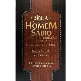 Bblia De Estudo Do Homem Sbio C/Harpa Pu Luxo - Preto e Marrom