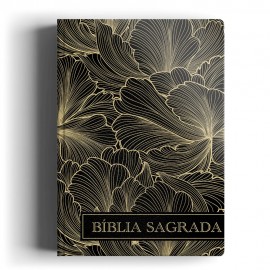 B�blia Letra Grande Semi Preta Estampada