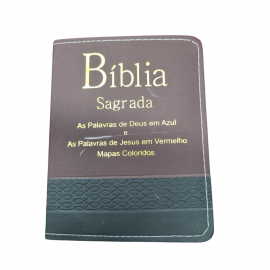 B�blia Tijolinho Bicolor Letra Grande Luxo Com Harpa