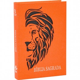 Bíblia Sagrada - Capa vazado leão laranja