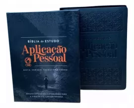 B�blia de Estudo Aplica��o Pessoal Grande Luxo Preta NVT