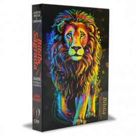 Bblia Mdia Lion Color Pintura Inteiro ARC Capa Dura