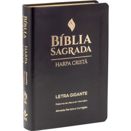 B�blia Letra Gigante Palavras de jesus em Vermelhas e Harpa Crist�