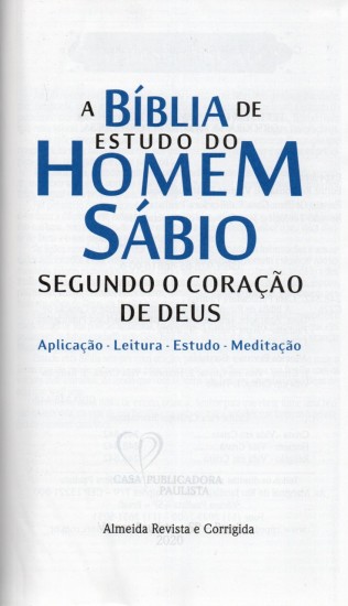 A Bíblia de Estudo do Homem Sábio e com Harpa e Corinhos