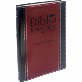 Bíblia Missionária de Estudo Luxo Vinho e Preto