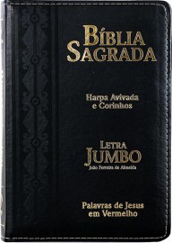 Bblia Letra Jumbo Capa PU Zper arabesco preto