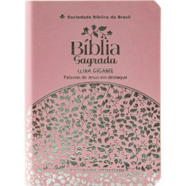 B�blia Media Letra Gigante - NAA Rosa Luxo