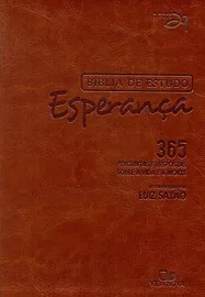 B�blia de Estudo Esperan�a Marrom - Capa Couro Simulado