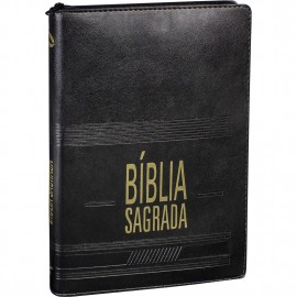 Biblia nova almeida slim grande - ziper preta