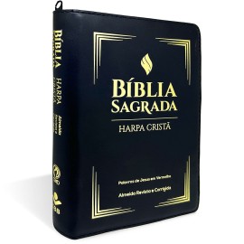 B�blia Grande Harpa Crist� Z�per Letra Grande Preta