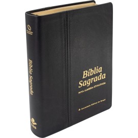 B�blia Sagrada - Letra Gigante - Couro Leg�timo Luxo