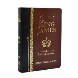 B�blia King James Luxo  RA KJA Ultra Gigante Capa Marrom e Preta