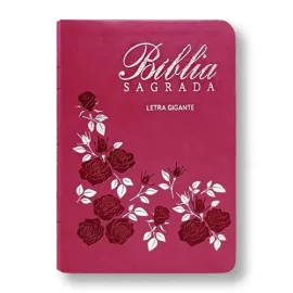 Biblia Letra Gigante Rosa Pink Luxo Naa Flores Com Indice