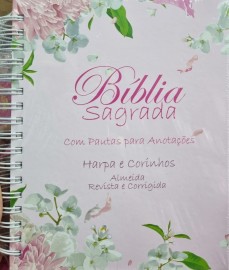 Bblia com Pautas para Anotaes  Floral Dlia