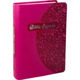 Bblia Sagrada Letra Grande Luxo rosa Pink