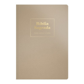 Biblia Rc Grande Com Cantor Crist�o - Luxo Champanhe