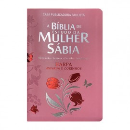 B�blia Da Mulher S�bia Txto Color Com Harpa - Tulipa Rosa