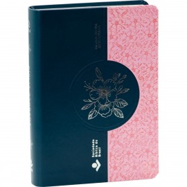 Bblia Luxo Supergigante NAA  Azul com Rosa