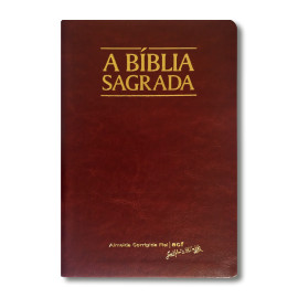 B�blia Acf Letra Super leg�vel Com Refer�ncias Capa Pu Luxo Mogno
