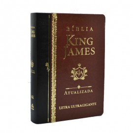 B�blia King James Luxo  RA KJA Ultra Gigante Capa Marrom e Preta
