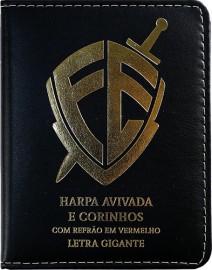 Harpa Luxo PU Letra Gigante Escudo Preta