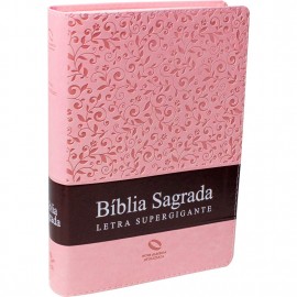 Biblia Supergigante Rosa Luxo Naa com indice