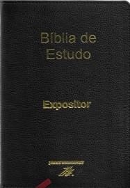 Biblia De Estudo Expositor Preto Luxo couro Legítimo