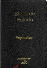 Biblia De Estudo Expositor Preto Luxo couro Legtimo