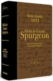 B�blia Estudo Spurgeon BKJ 1611 Letra Grande Preta com Marrom