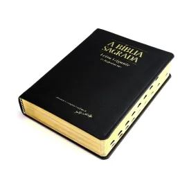 Biblia Letra Grande Acf Referencias - Luxo Preta Com Indice